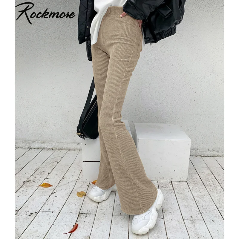Rockmore Velveta Augsta Vidukļa Izlīdzināšanu Bikses Sievietēm Cietā Gadījuma Izdilis Bikses Y2K Modes Ziemas Joggers Plaša Kāju Bikses korejiešu