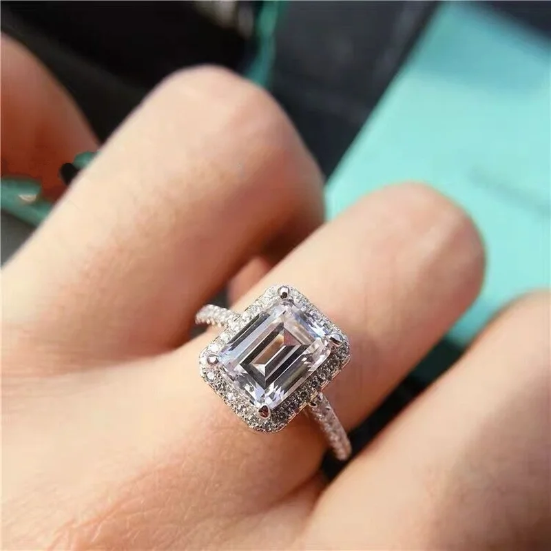 Roku darbs 925 sterling Sudraba Saderināšanās kāzu Gredzeni Sievietēm gredzenu komplektu band pirkstu solījums Rotaslietas līgavas personalizēto