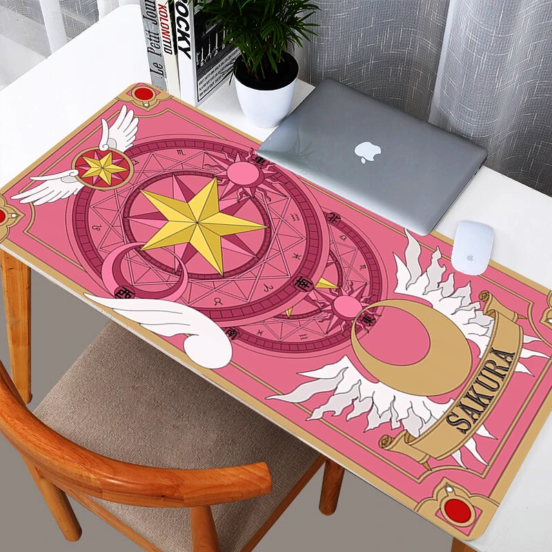 Sakura Kuluo Kartes Spēļu Pele spilventiņu Liels Izmērs 90x40cm Anime Cardcaptor Sakura peles paliktnis OverLocking Malas Datoru Mat