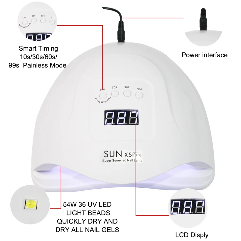 SAULE X7/5 Plus LED lampas 42/36/12 Led UV žāvētāju žāvēšanai Gēla nagu polish10S/30S/60S/99S automātisko sensoru, taimeris, manikīra instrumenti,