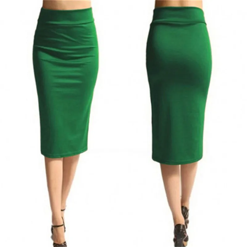 Sexy Slim Pencil Sieviešu Svārki 2019 New Augstas Kvalitātes Modes Gadījuma Stiept Bodycon Midi Zīmuli Svārki OLA Dāmas Apakšā Sarkana