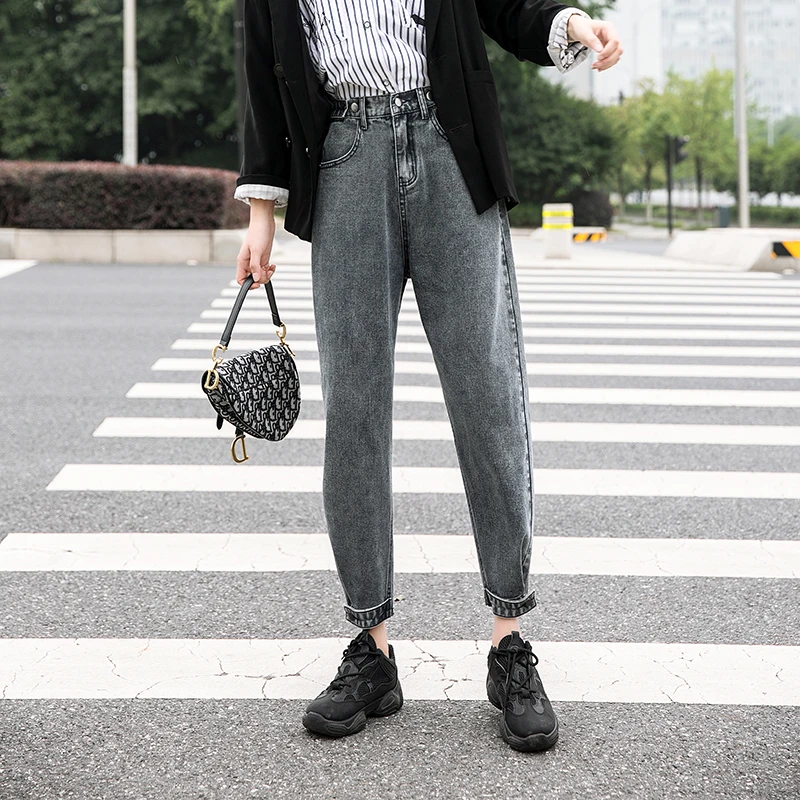 Sieviete Džinsi Ar Augstu Jostas Drēbes Plaša Kāju Džinsa Apģērbu Zilā Streetwear Vintage Kvalitātes 2020 Rudens Modes Harajuku Taisnas Bikses