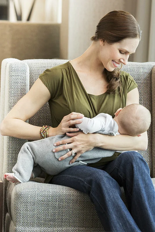 Sievietes Grūtniecības stāvoklī ir Maternitātes Drēbes Māsu Top Ietin Dubultā Slāņa Īsām Piedurknēm Grūtniecības Krekls ar Krūti Drēbes Enfermagem