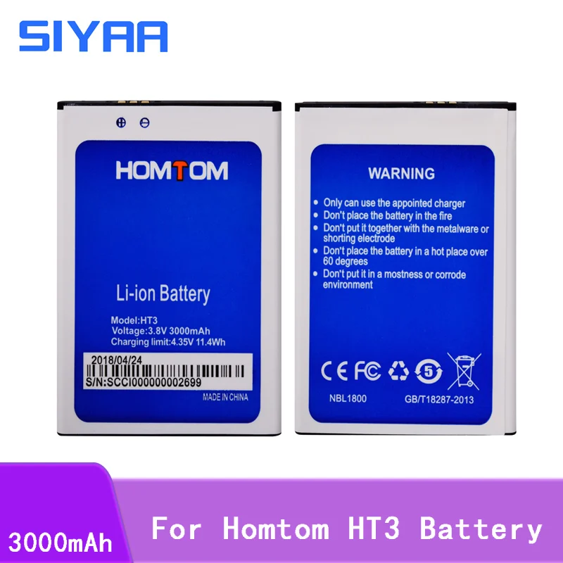 SIYAA Tālruņa Sākotnējo Akumulatora ht3 Par Homtom HT3 Mobilo Telefonu 3.8 V augstas ietilpības 3000mAh Litija Baterijas Nomaiņa
