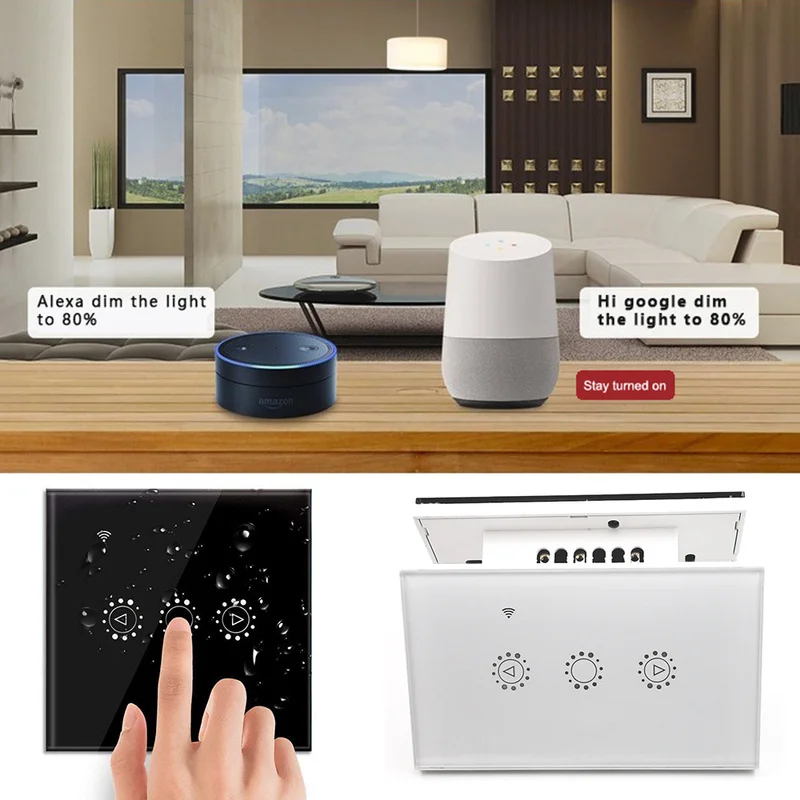 Smart Home 220/110V Led Reostats, Smart Wifi Slēdzis Touch Kontroli Bezpakāpju ātruma Pārslēga Amazon Alexa, Google Palīgs Ewelink ar Spuldzes