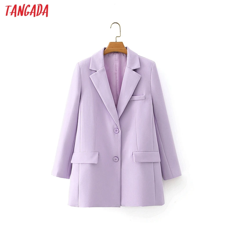 Tangada 2020. gada sieviešu tērpu komplekts lavandas ikdienas žakete uzvalku 2 gabals, kas sieviešu jaka dāmas žakete, Bikses, Komplekti DA105