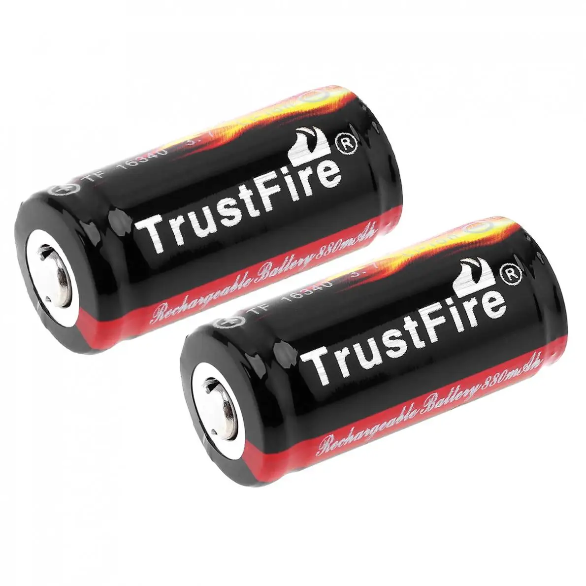 TrustFire 8pcs Īstu Pilnu Jaudu 880mAh 16340 RCR123 CR123A 3,7 V Aizsargāta PCB Uzlādējams Akumulators