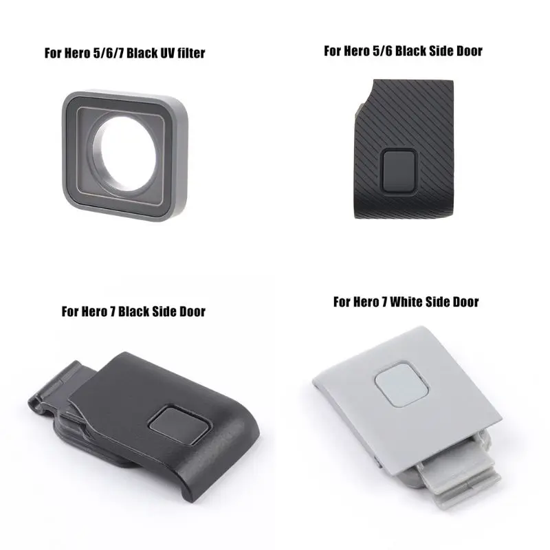 UV Filtrs Objektīvs Sānu Durvis Vāciņš USB-C, Mini HDMI Port Sānu Aizsargs GoPro HERO5/6/7 Black/7 Baltās krāsas Aksesuāri