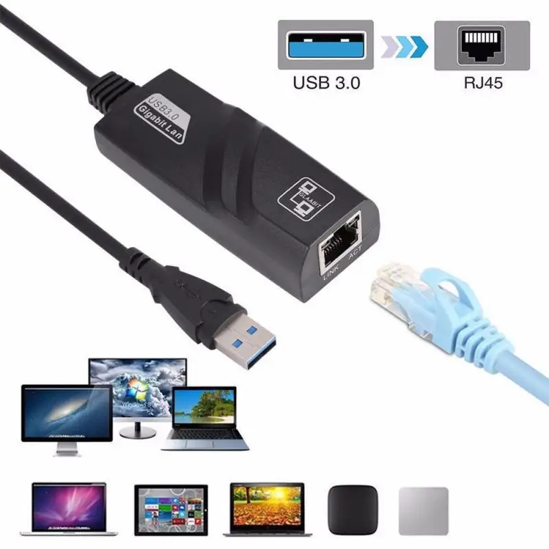 Vadu USB 3.0 Gigabit Ethernet RJ45 LAN (10/100/1000) Mbps Tīkla Adapteri Ethernet Tīkla Karte DATORA Klēpjdatoru Win 2020. gadam TXTB1