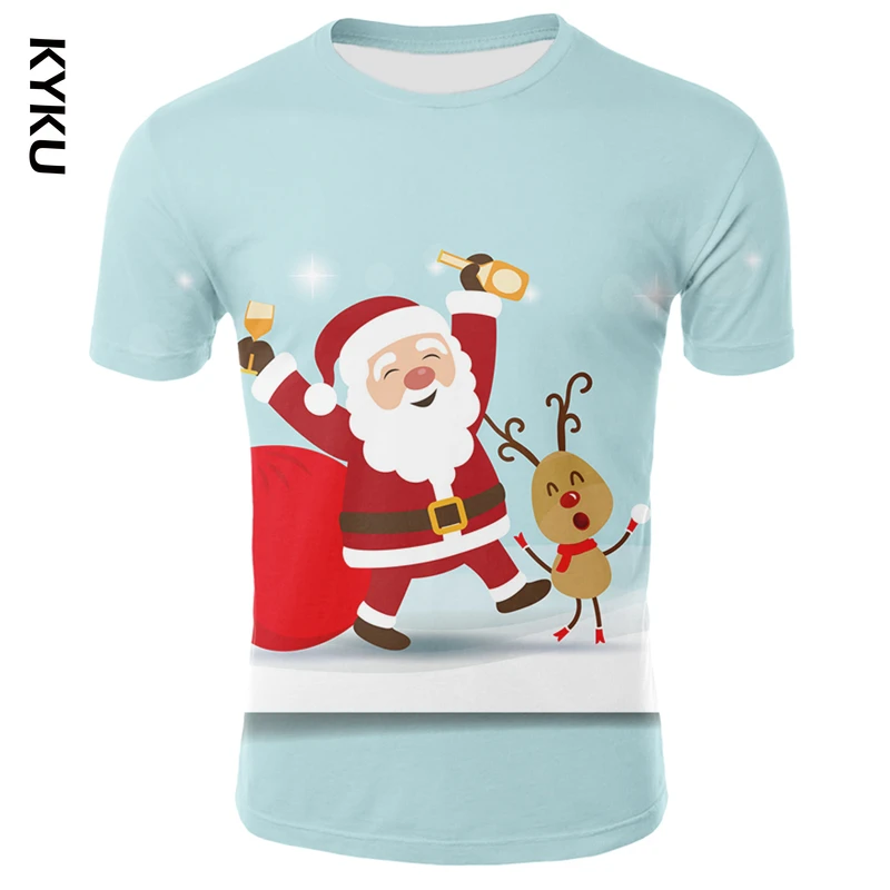 Vasaras Santa Claus T krekls Harajuku Ziemassvētku Apdrukas T-krekls Unisex Modes Īsām Piedurknēm Streetwear Vīriešiem Ziemassvētki Tshirts