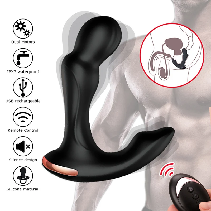 Vīriešu Prostatas Massager Tālvadības Vibrators Butt Plug Anālais Asti Rotējošo Bezvadu Tālvadības pulti, USB Uzlāde Pieaugušo seksa rotaļlietas vīriešiem