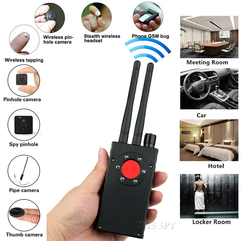 Wifi Pinhole Slēpto Kameru Detektoru Dual Antenu G529 RF Signāla Noslēpums, GPS Audio GSM Mobilo sakaru Cam Micro Anti Vaļsirdīgs Spiegu Kļūdu Meklētājs