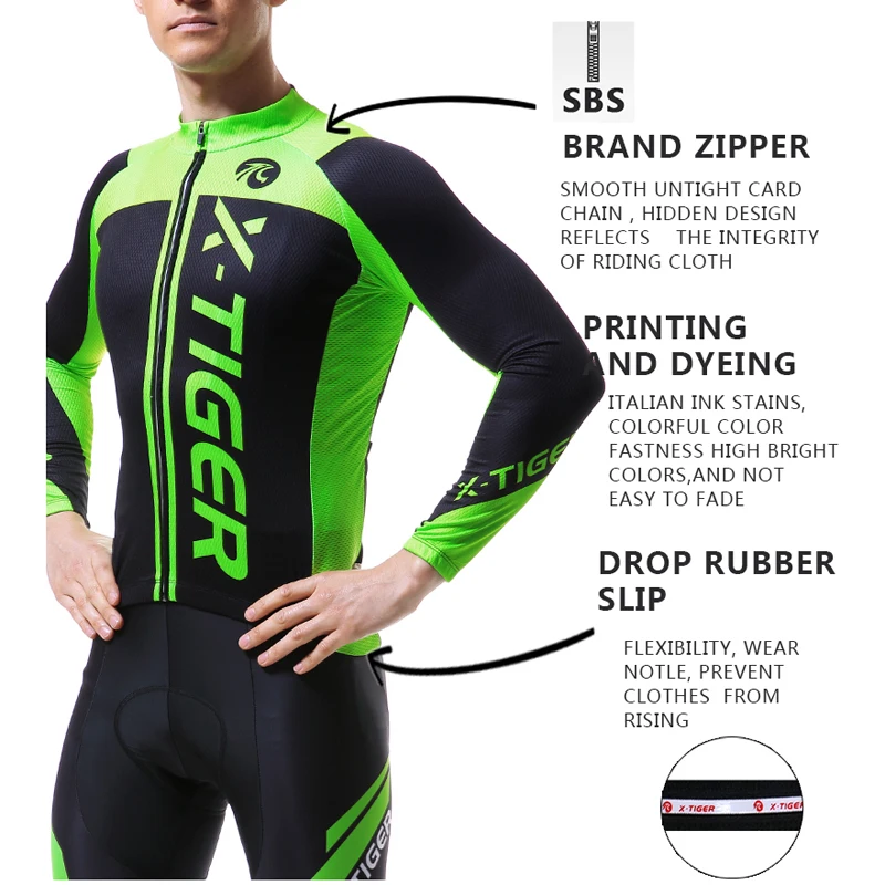 X-TIGER Saglabāt Siltu Pro Velosipēdu Svīteri Siltuma MTB Velosipēdu Apģērbu ar garām Piedurknēm Maillot Ciclismo Sporta Valkāt Apģērbu Velosipēds