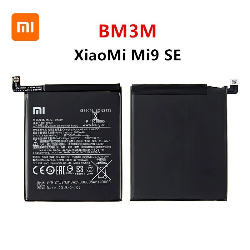 Xiao mi Oriģinālā BM3M 3070mAh akumulatoru Xiaomi 9 Se Mi9 SE Mi 9SE BM3M Augstas Kvalitātes Tālruņa Baterijas Nomaiņa