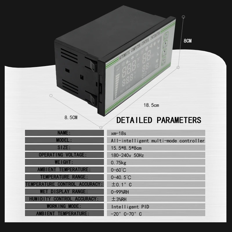 Xm-18S Olu Inkubators Kontrolieris Termostats Hygrostat Pilnībā Automātiska Kontrole