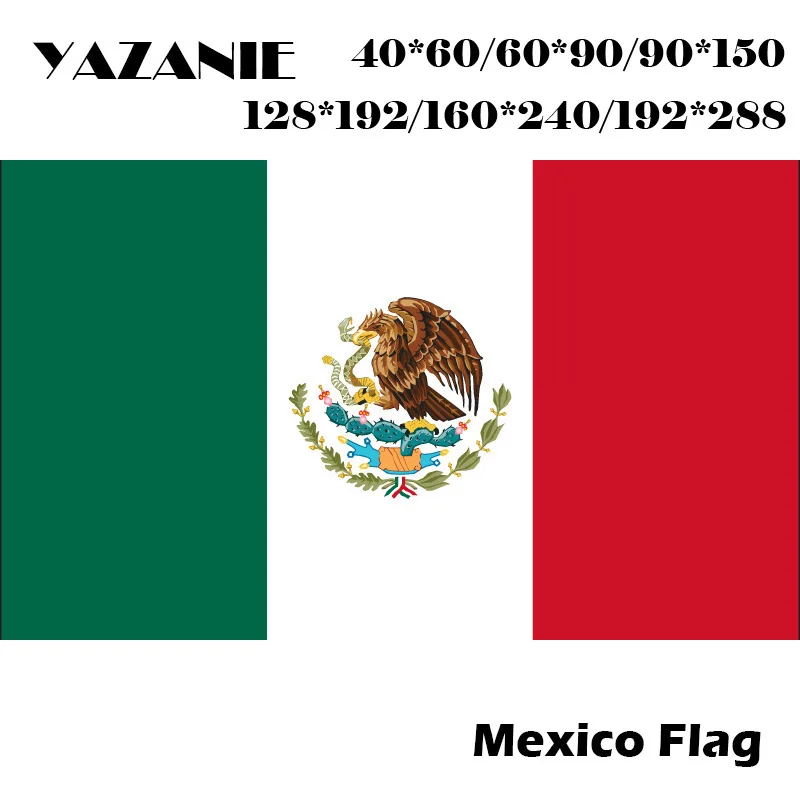 YAZANIE 60*90cm/90*150cm/120*180cm/160*240 Meksika, Meksikas Karoga Valsts Iekštelpu Āra Banner Grommets Pasaules Valstī Pasūtījuma Karogu
