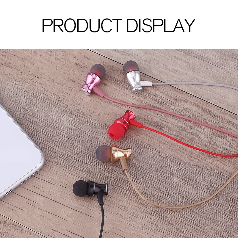 YWEWBJH auss Austiņu Vadu Super Bass Skaņas Earbud Austiņas ar Mic Par Samsung Xiaomi auss tālrunis CD50 sarkana