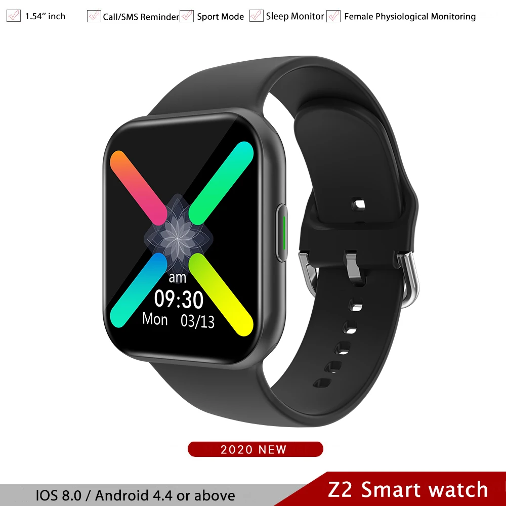 Z2 Smart Skatīties Vīriešiem, Sievietēm, Sporta Smartwatch 1.54 collu Ekrāns Sirds ritma Monitors Smart Aproces Priekš iPhone, Android Pk svb Series6