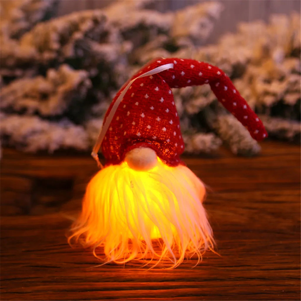 Ziemassvētku Apgaismojums Gnome Lelle Kulons Santa Gnome Plīša Lelle Dekoratīvās Karājas Rotājumu Iekštelpu Puses Labā, Mēbeļu #F