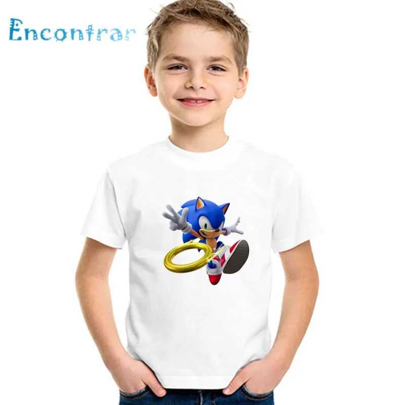 Zēni Meitenes Sonic Ezis Karikatūra Izdrukāt T krekls Bērniem Smieklīgi Drēbes Bērniem Vasarā Īsām Piedurknēm Bērnu T-krekls,oHKP2258
