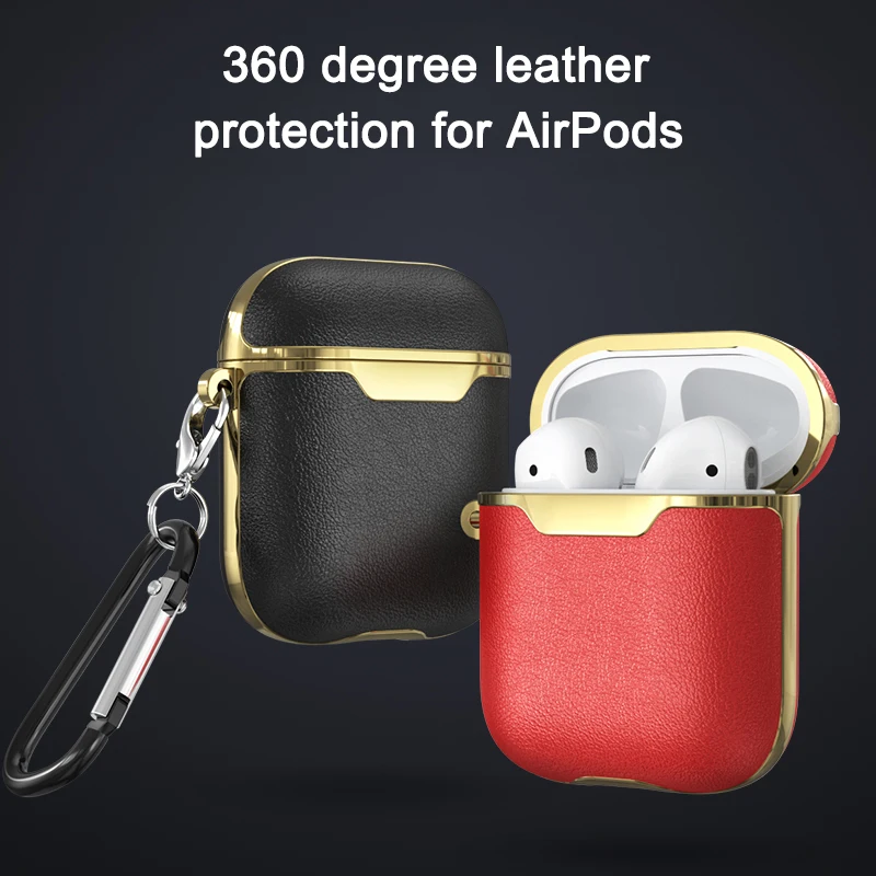 Ādas Gadījumā Airpods Bezvadu Austiņas attiecas uz Gadījumiem Gaisa Pākstis Lodziņā Gadījumā Aizsargājošu Ādas Vāks Apple Airpods Gadījumā