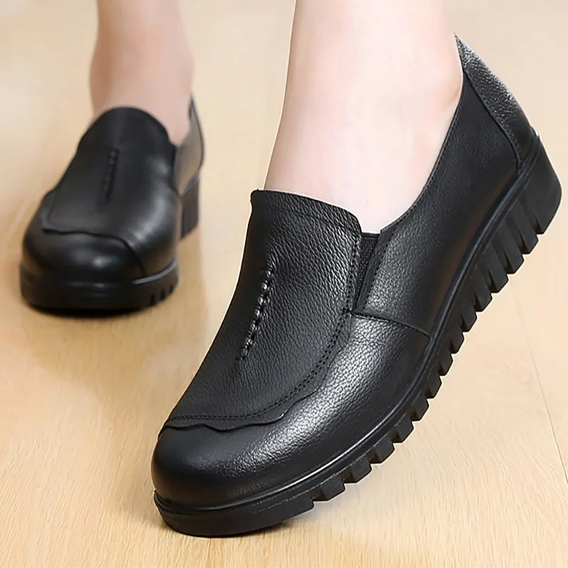 Īstas ādas kurpes sieviešu lielos izmērus 4.5-9 kārtas toe dizainers dzīvoklis kurpes sieviešu izturīga gaismas mokasīni pavasara/rudens