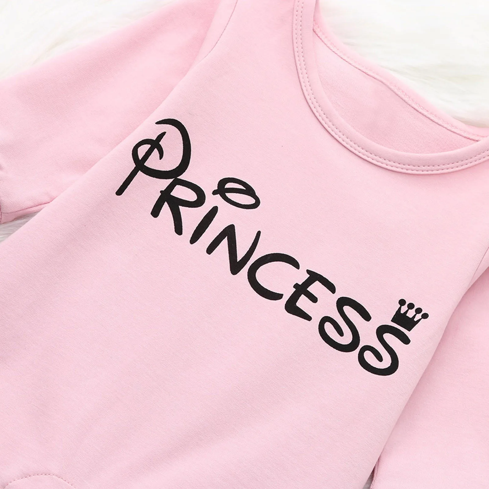 (0M-24M), Baby garām Piedurknēm Vēstuli no Viena Gabala, bērnu drēbes, bērnu meitene Modes Princese Rozā Saldu Burtu Princese Vienā Gabalā F4*