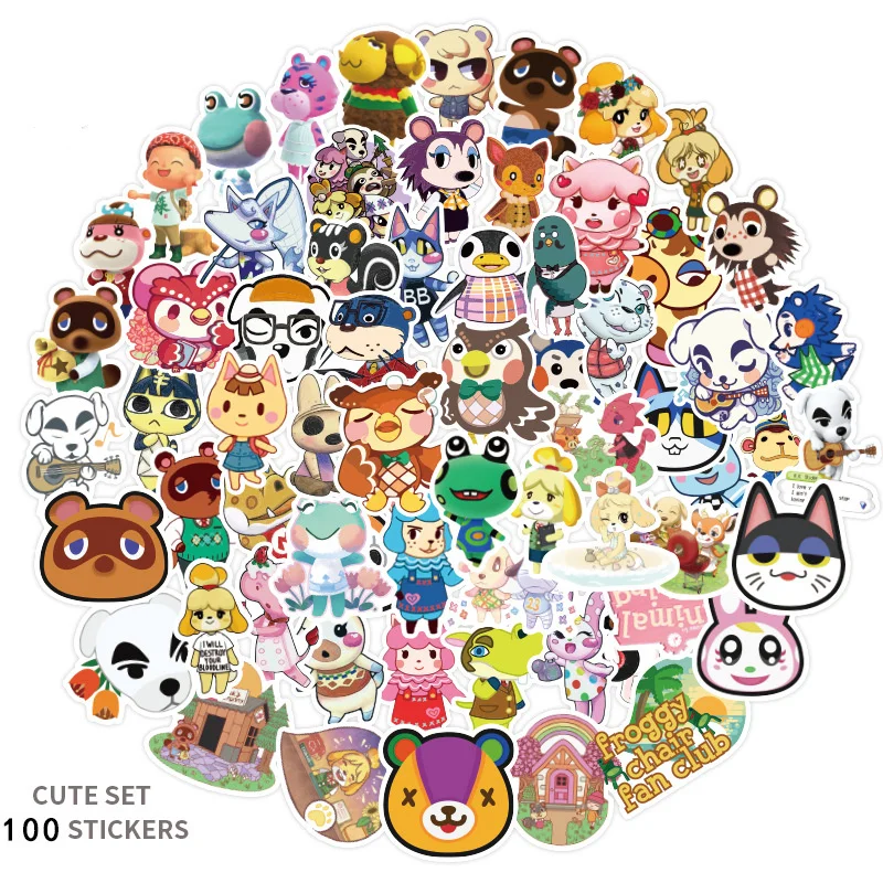 100gab Dzīvnieku Šķērso Uzlīme Karikatūra Cute Dzīvnieki Uzlīme Grafiti Decal Skeitborda, Snovborda Klēpjdatoru Bagāžas Velosipēdu Bērnu Rotaļlietu