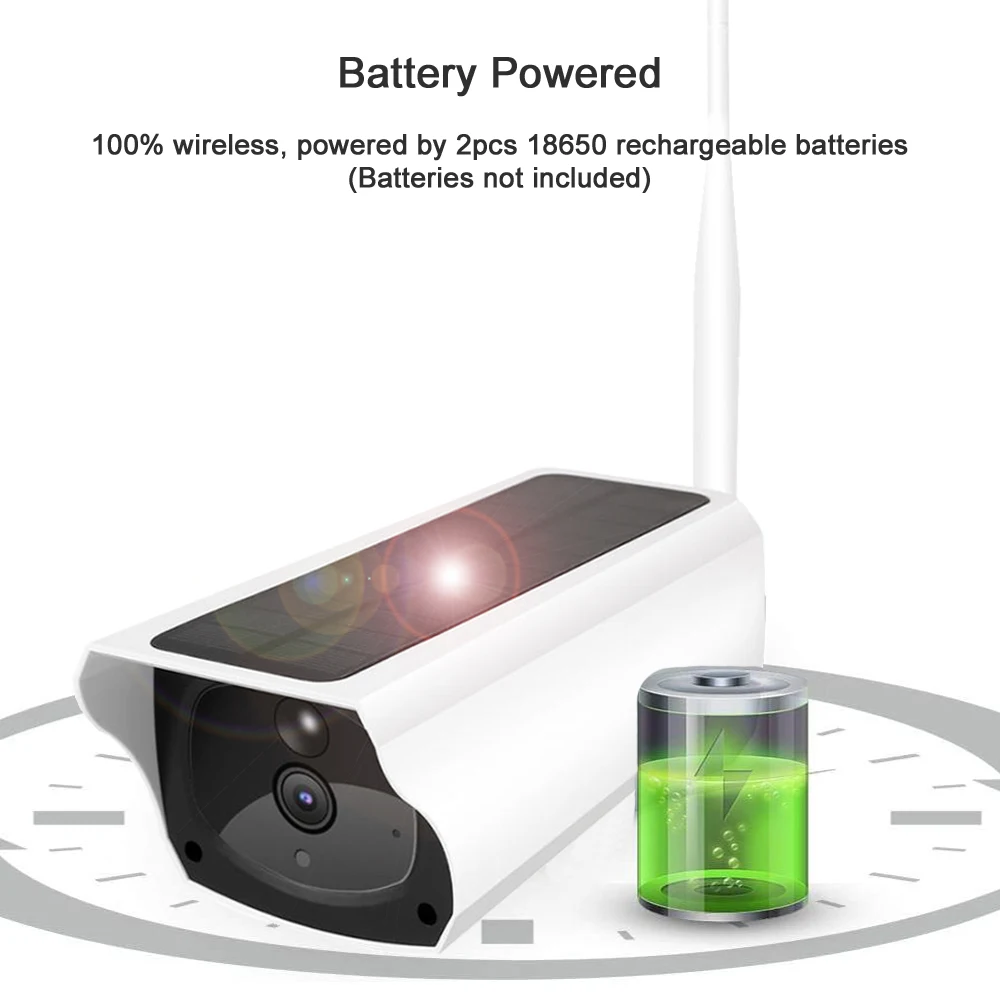 1080P Saules, Drošības Kameras WiFi Saules Powered Akumulatoru Uzlādējams Bezvadu IP Kamera Āra Ūdensizturīgs Nakts Redzamības Mājās Droši