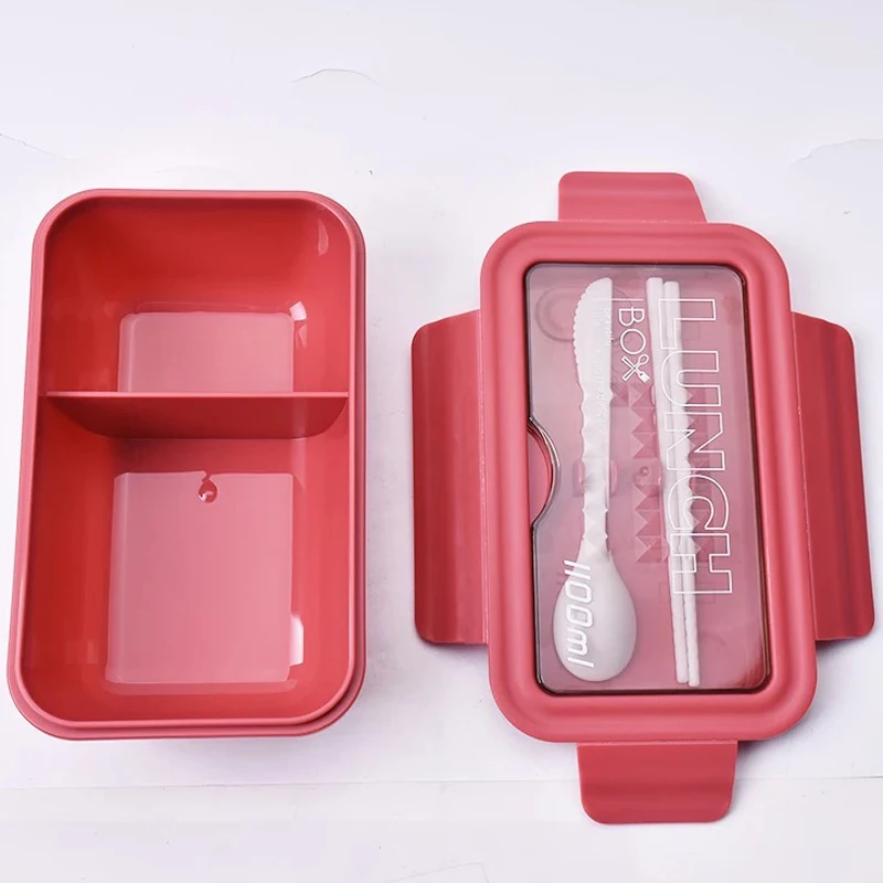1100ml Mikroviļņu Pusdienas Kaste ar Nodalījumiem Portatīvo Japāņu stila Bento Lodziņā Leakproof Pārtikas Konteiners Bērniem ar Galda piederumi