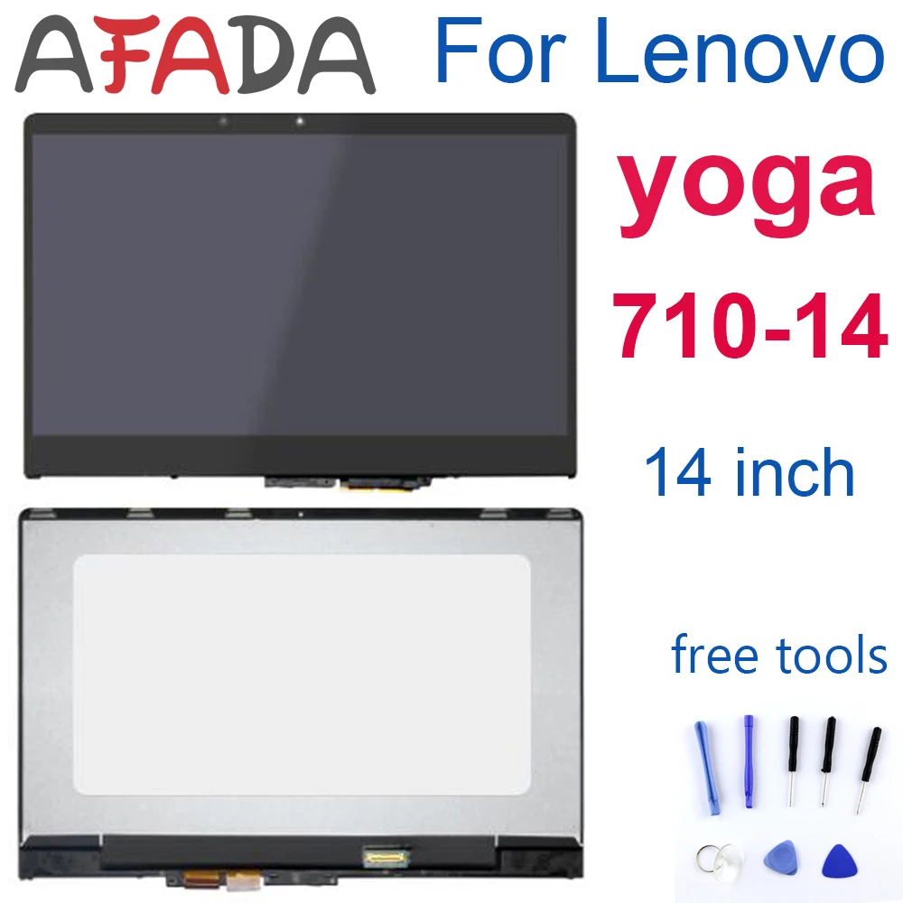 14 collu LCD Displejs Lenovo Jogas 710-14 Jogas 710-14IKB LCD Displejs, Touch Screen Digitizer Montāža Ar Rāmja Nomaiņa