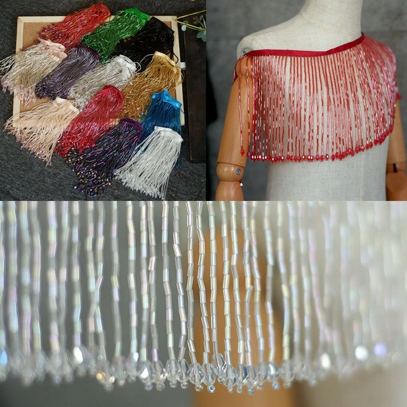 16cm plata smagā rūpniecība vertikālā stikla fringed fāzēm, roku darbs mežģīnes DIY kāzu kleitu galvassegu apdare piederumi