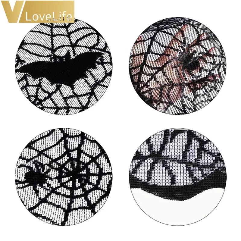 1pc 178cm Halloween Black Spiderweb Galdauts Apaļā Galda Dekorēšana Puse Dekori Aizkaru Attiecas Banqunet Prop