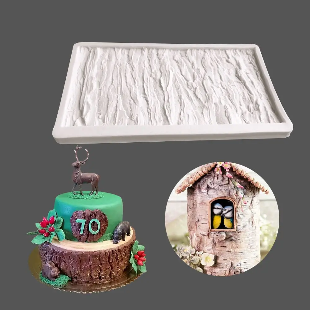 1PC sabiezējumu kūka pelējuma silikona veidnē DIY mizas modelis šokolādes cepšanas paplātes retro šokolādes virtuvi, cepot kūka apdare rīks