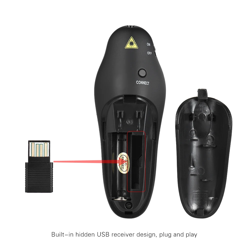 2.4 GHz, Bezvadu USB Powerpoint Prezentāciju PPT Flip Pildspalvu Rādītāju Metieris Vadītājs ar Sarkano Gaismu Tālvadības pults, lai Skolotājs