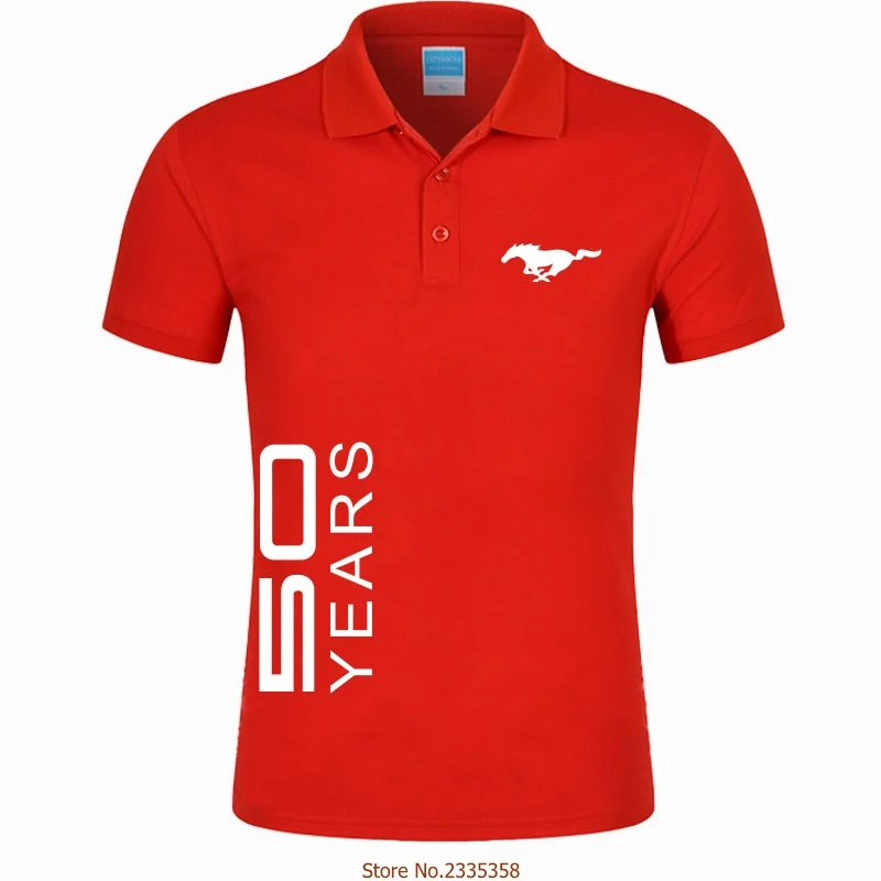 2019 Modes Apģērbu Jauno Vīriešu Biznesa un Ikdienas Cietā Mustang 50 GADUS Polo Krekls ar Īsām Piedurknēm Elpojošs Vasaras Chemise Polo