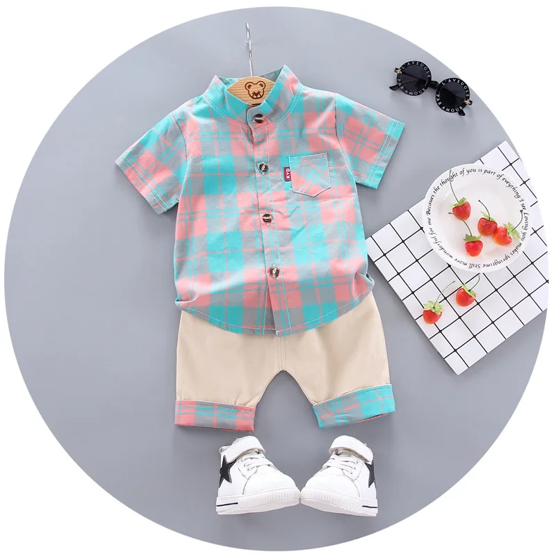 2020. gada vasaras Zēnu krekls un Šorti Bikses 2 gabalus Apģērbu komplekti, bērnu apģērbs Bērnu Zēniem apģērbi Bērnu Apģērbu Komplekti