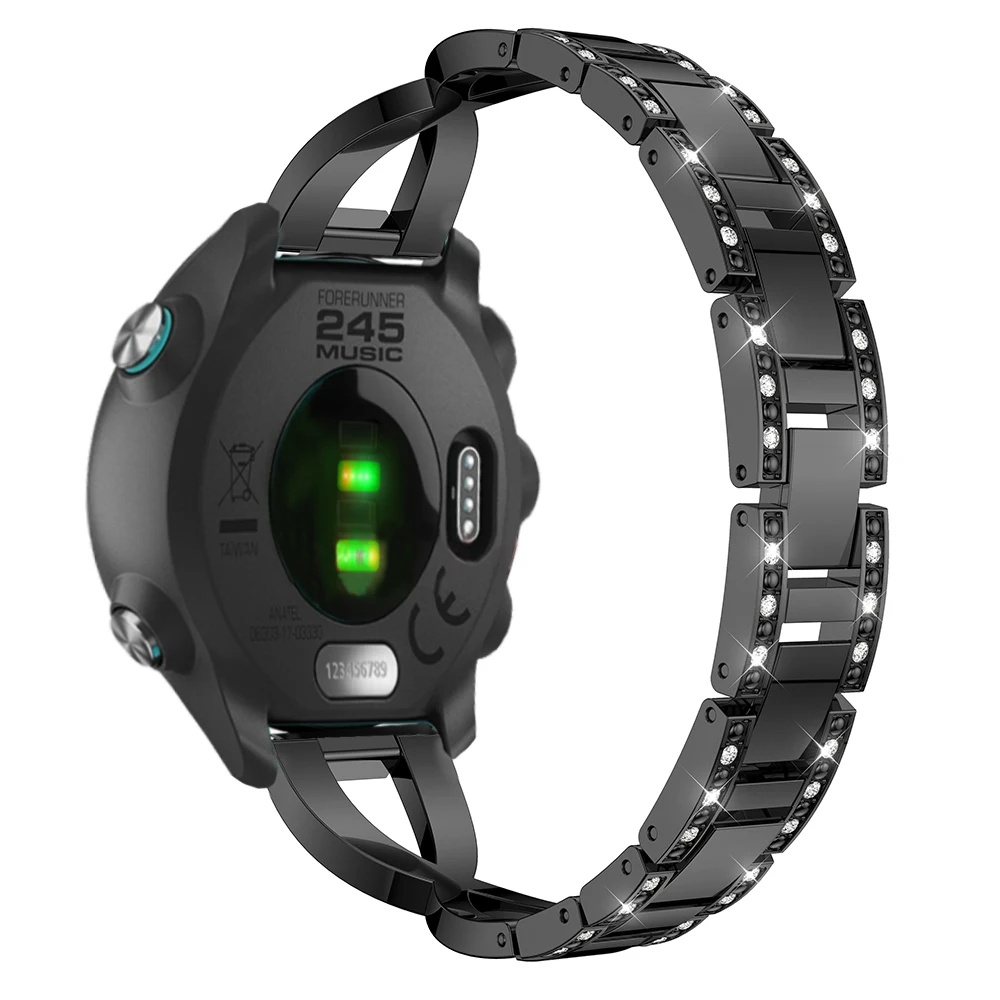 20mm Nerūsējošā Tērauda Crystal Watchband Siksna Joslas Garmin Priekštecis 245/245M/645/Vivoactive 3/Vivomove AP Aproce Aproce