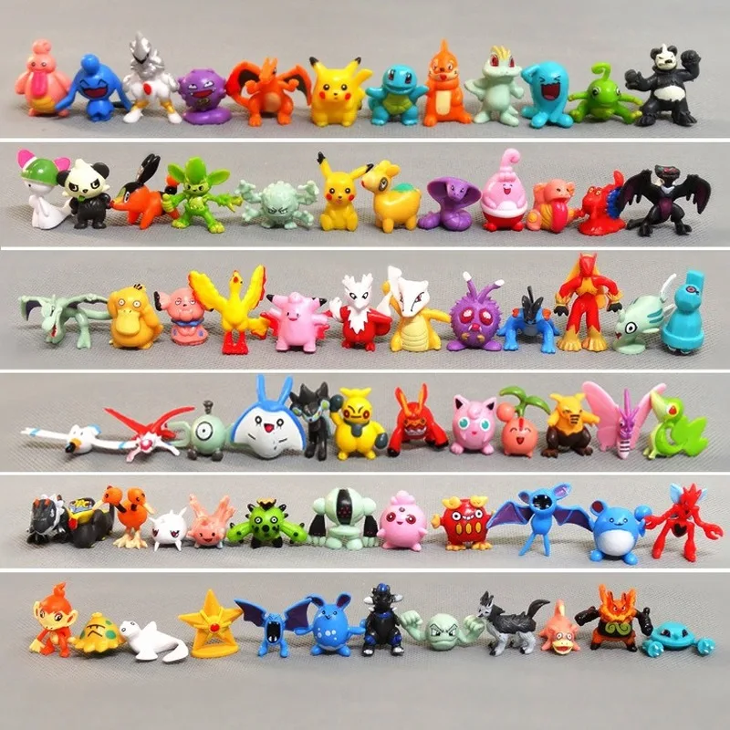 24/48/72/96/120/144/192pcs Pokemon Nav Atkārtot Kolekciju Lelles Darbības Rādītāji Modeļa Rotaļlietu 2.5-4cm Pikachu Anime Rotaļlietas Bērniem Dāvanas