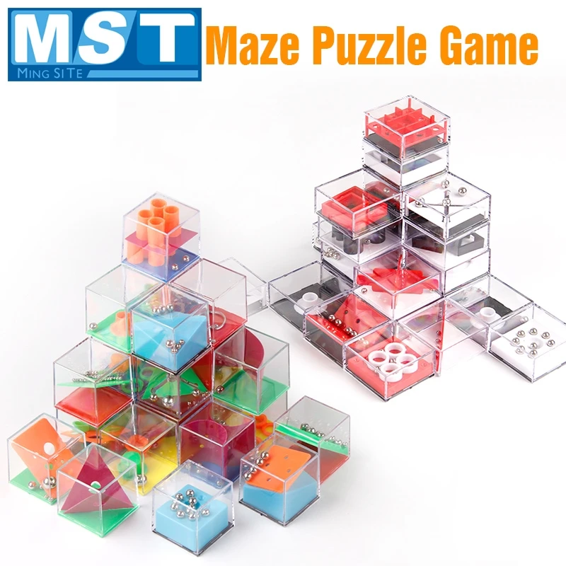 24PCS Mini 3D Labirints, Puzzle Rotaļlieta Plastmasas Rokas Smadzeņu Ķircinātājs Krelles IQ Kuba Spēles Sākumā Mācību Izglītojošas Rotaļlietas Bērniem
