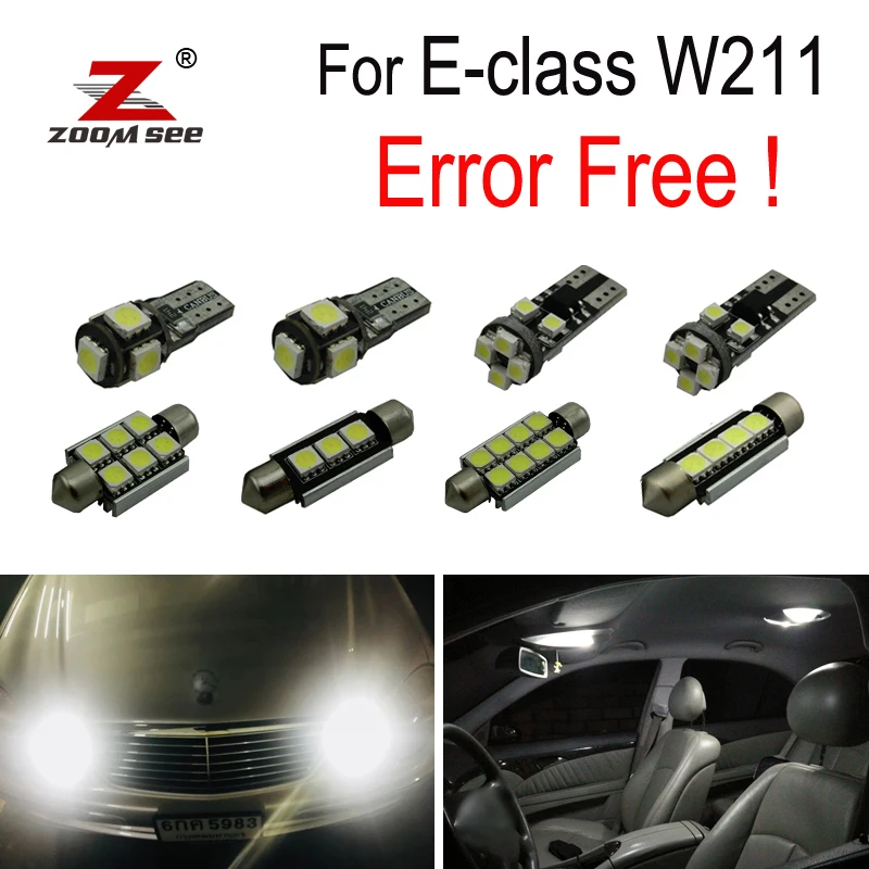 29pcs LED Autostāvvieta pilsētas Spuldzes + Interjera Dome Light Kit For Mercedes Benz E class W211 E320 E350 E430 E500 E550 E63 AMG (02-08)
