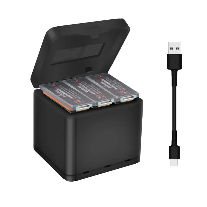 3 Akumulatora Smart QC 3.0 Ātru Lādētāju, USB Uzlāde, Kaste, Datu Kabelis, OSMO RĪCĪBAS Sporta Kameru Piederumi