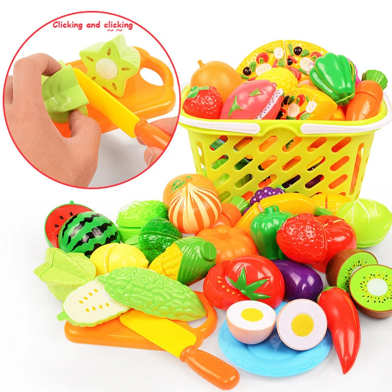 37pcs/set augļu un dārzeņu rotaļlietu Jaunu Griešana Augļu Plastmasas Virtuves 2020. Gadam Spēlēt Māju Miniatūras Ēdienu Izlikties, Spēlēt Rotaļlietas