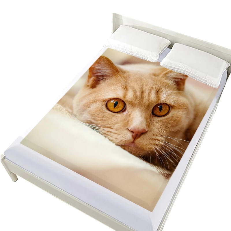 3D Gultas veļa Uz gumiju, Gulta,160x200, kas Aprīkoti Loksnes,Matracis Segums, gulta.Palags,Gultas Veļa dzīvnieku Miega kaķis Gultas piederumi Bērniem