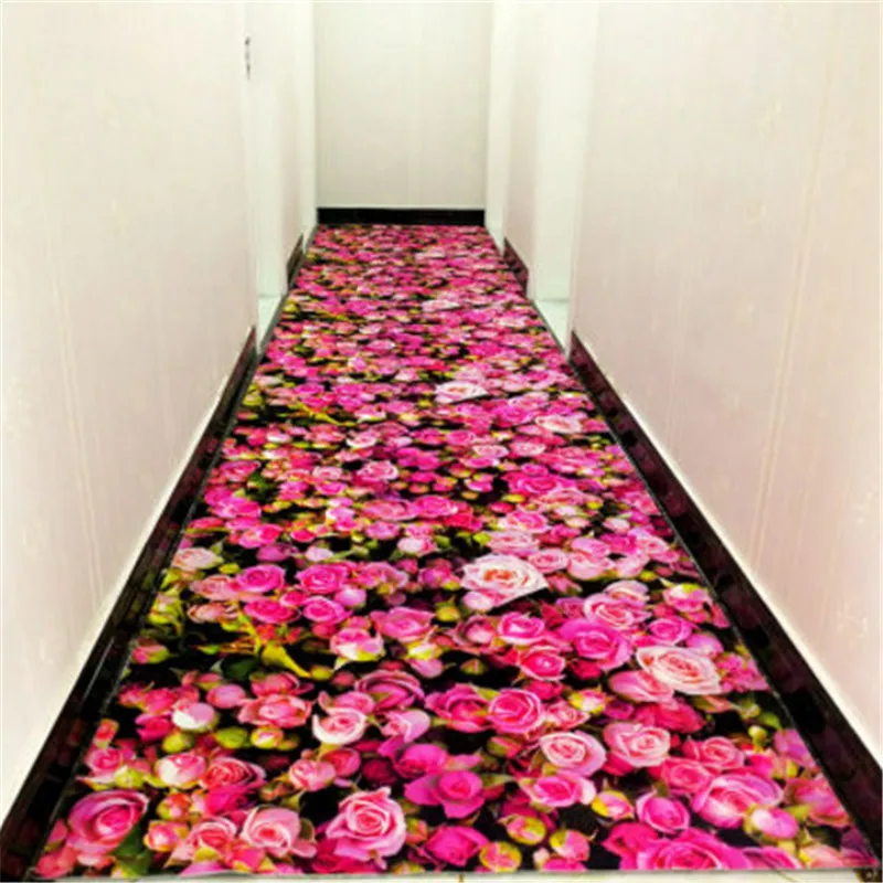 3D radošo ziedu durvju paklājiņš augu paklāju Gaitenis Paklāji Guļamistabā, Dzīvojamā Istabā Tējas Galds Pledi Virtuve, Vannas istaba Pretslīdes Paklāji