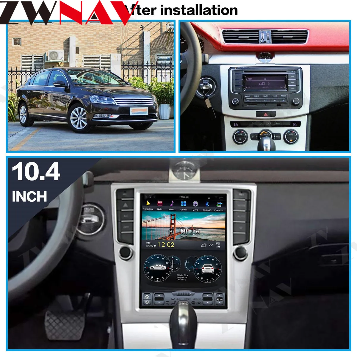 4+128G Tesla Ekrāna Volkswagen Magotan 2012 2013 Android 9 Vienības Automašīnu Multimediju Atskaņotājs, GPS Audio Radio Stereo