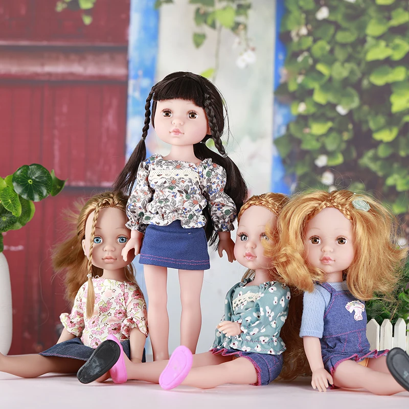 4 veidiem, ar 13 collu Modes Reāli Sejas Vinila Lelle Meitene ar Gariem Matiem Rotaļlietas Bērniem