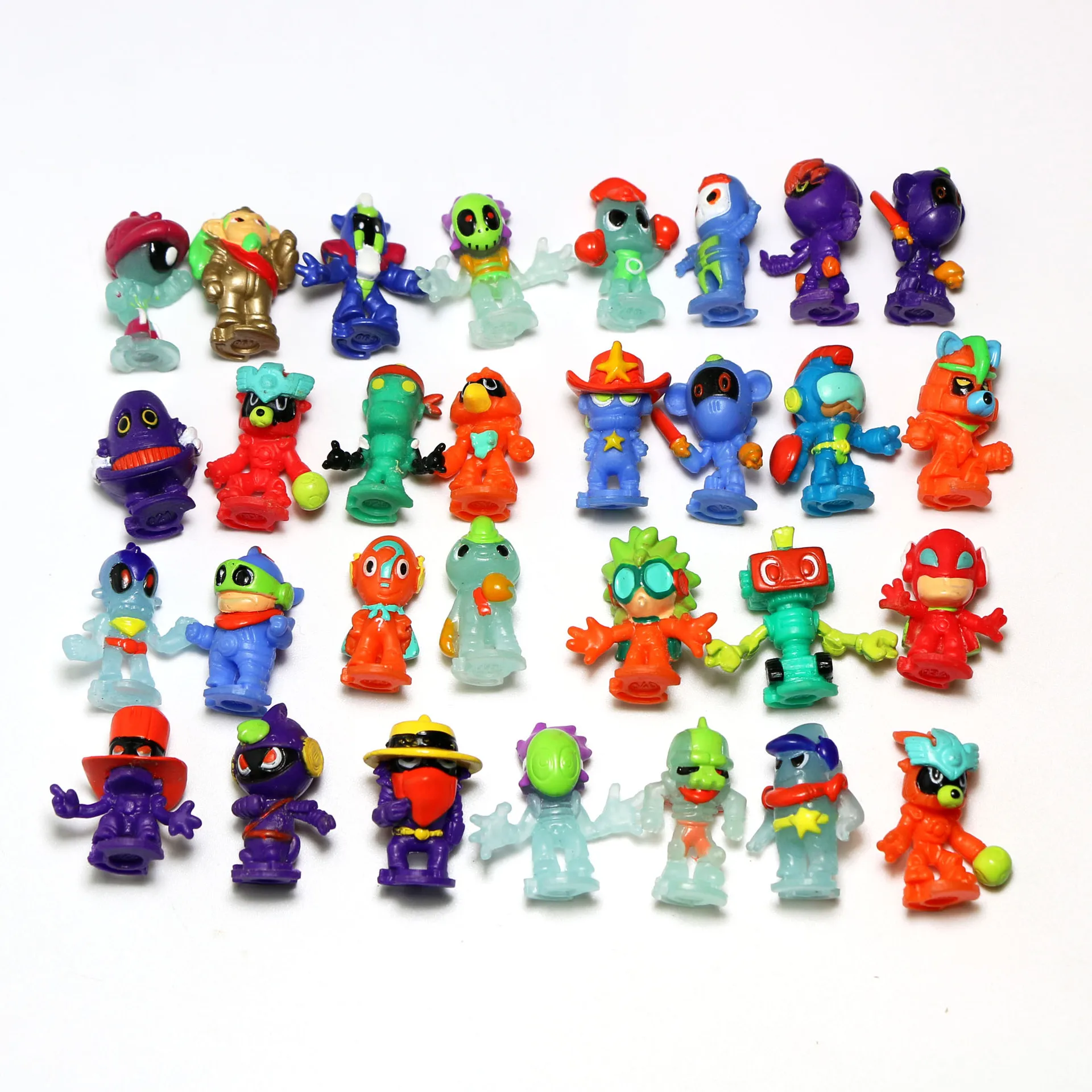 50gab/set Karikatūra Savīti Olu Rotaļlietas Inteliģentas Būtnes Modelis Miniatūrā PVC Darbības Rādītāji Bērnu rotaļām Rotaļu Dāvanas Mazulis
