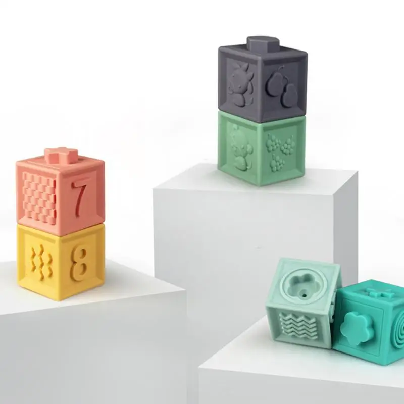 6pcs/12pcs Mīkstas Gumijas 3D Puzles, Rotaļlietas, nepārtraukti Mainās, Celtniecības Bloki DIY Jigsaw Cute rotaļlietas xmas dāvanas