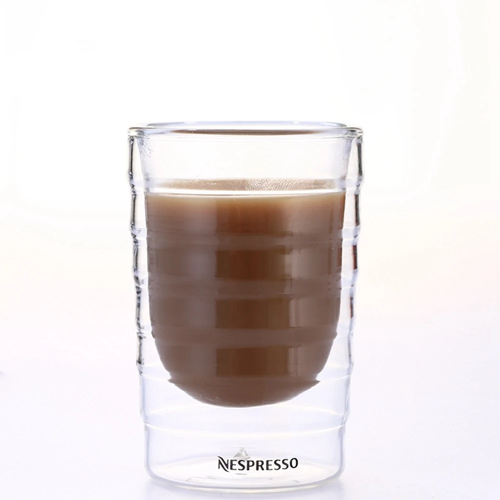 6pcs/daudz Caneca Puses Pūš Dubultu Sienu, Sūkalu Proteīna Canecas Nespresso Kafijas Krūze Espresso Kafijas Tasi Siltuma Stikla 85ml